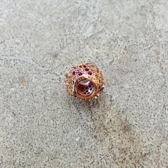 Matte Pink Murano Glass Charm - Picture 3 of 3